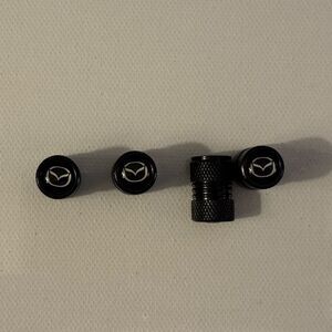 Mazda Valve Stem Caps in Black Set of 4 NWT